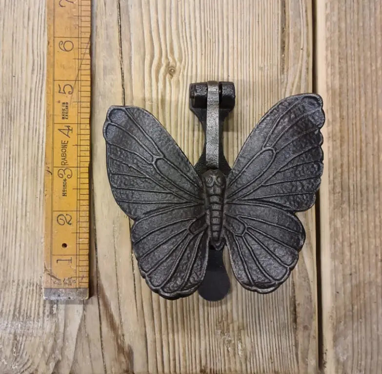Creative Co-Op Cast Metal Butterfly Door Knocker - Antique Gold Finish Rustic Door Hardware