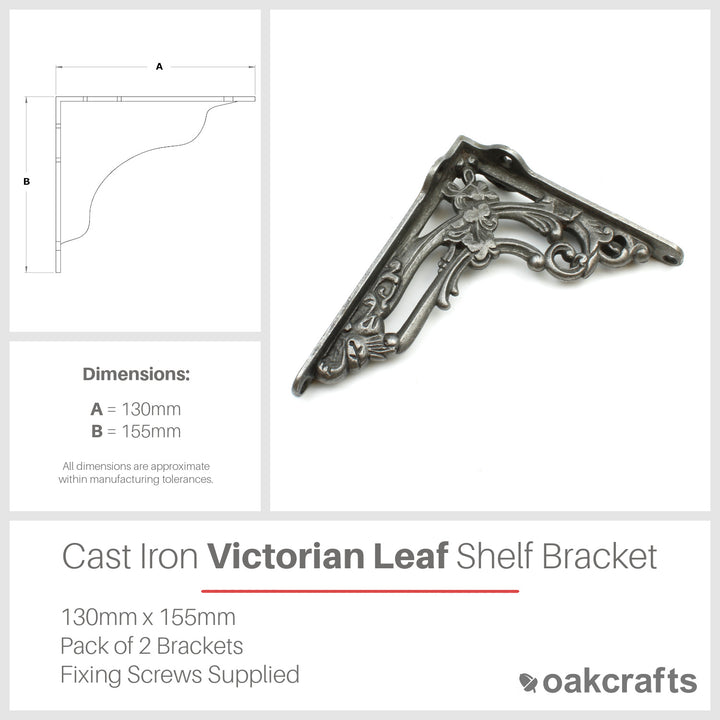 Pair of Victorian Scroll Leaf Shelf Brackets 
