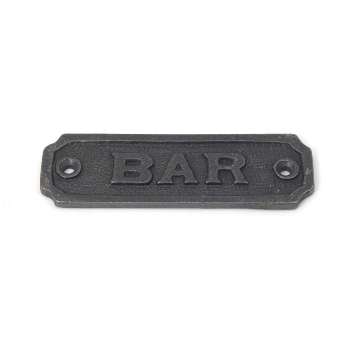 Cast Iron BAR Sign 110mm x 35mm Complete With Fixing Screws