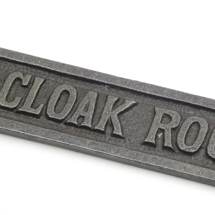Cast Iron CLOAK ROOM sign - 148mm x 36mm