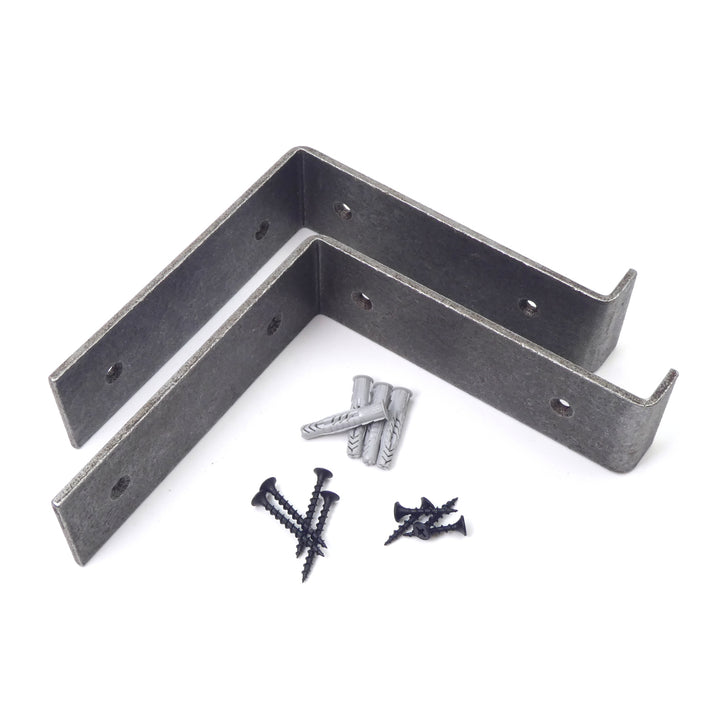 Pair of Industrial Scaffold Board Shelf Brackets Cast Iron