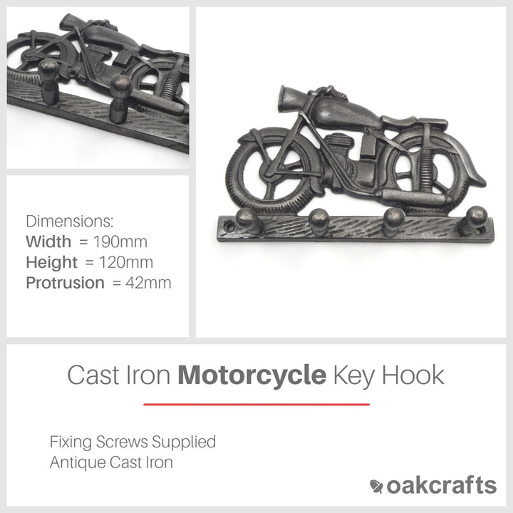 Motorcycle Key Hook 190mm x 120mm