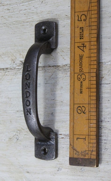 Square D Pull Handle Vertical London Antique Cast Iron 120mm