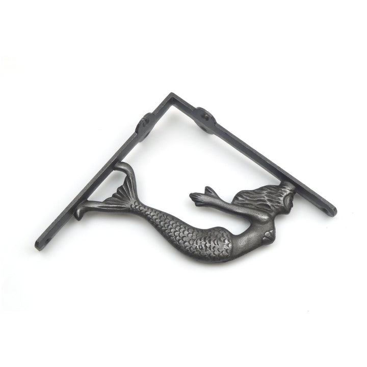 Pair of Antique Cast Iron Mermaid Design Shelf Brackets