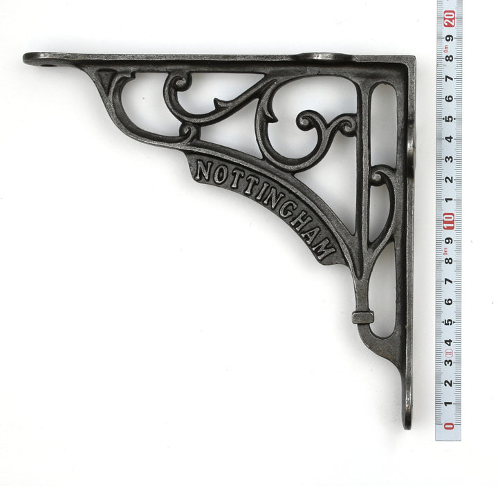 Pair of Antique Cast Iron Victorian Style Nottingham Shelf Brackets 180mm x 190mm