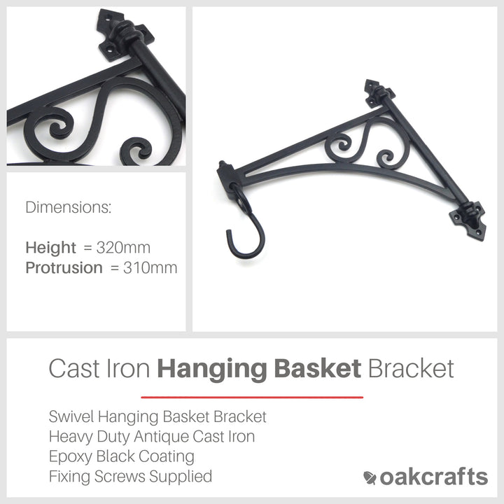 Heavy Duty Cast Iron Hanging Basket Bracket