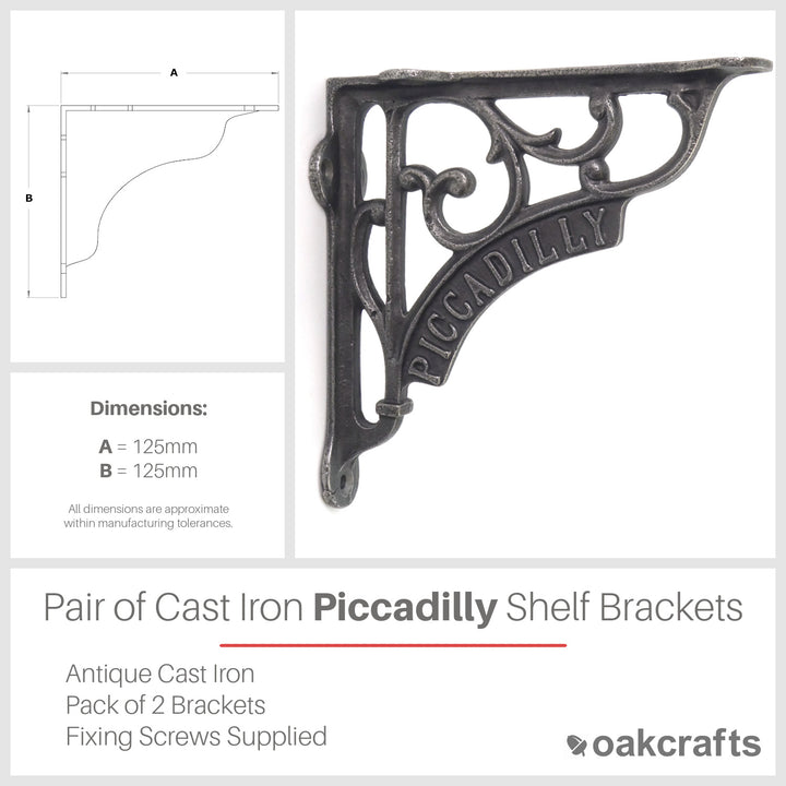 Piccadilly Victorian Style Shelf Brackets Antique Cast Iron