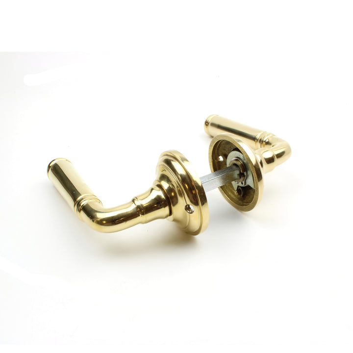 Solid Brass Lever Handle on Rose