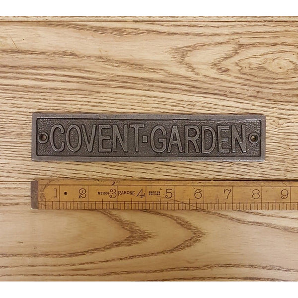 Antique Cast Iron COVENT GARDEN Plaque Sign - 200mm x 30mm