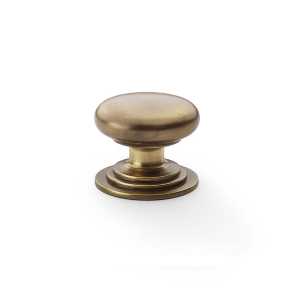 Alexander & Wilks Waltz Round Cupboard Knob on Stepped Rose