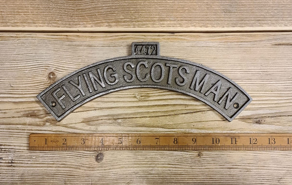 Antique Cast Iron Flying Scotsman Curved Plaque - 300mm