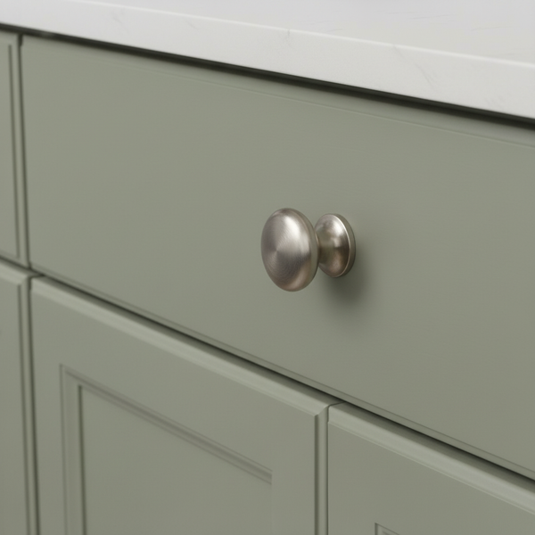 Brushed Nickel Cabinet Knob - 35mm Diameter