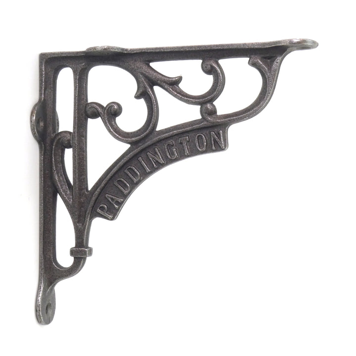 Pair of Antique Cast Iron London Paddington Shelf Brackets