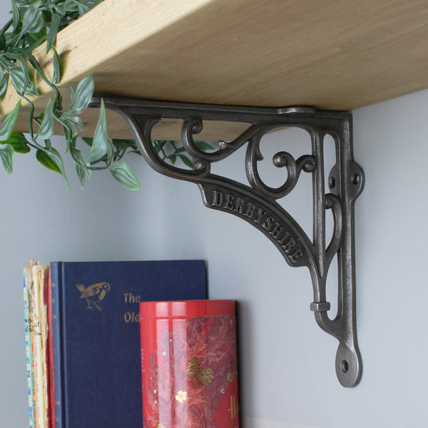 Pair of Antique Cast Iron Victorian Style Derbyshire Shelf Brackets