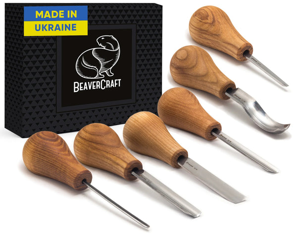 Beavercraft Woodcarving Set With Palm Chisels - SC05