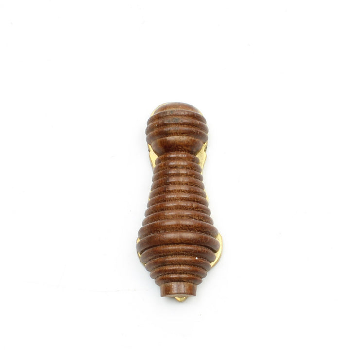 Beehive Escutcheon with Cover in Teak and Brass