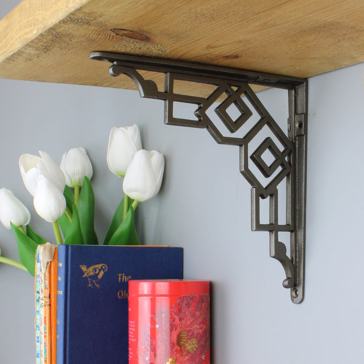 Pair of Art Deco Cast Iron Shelf Bracket