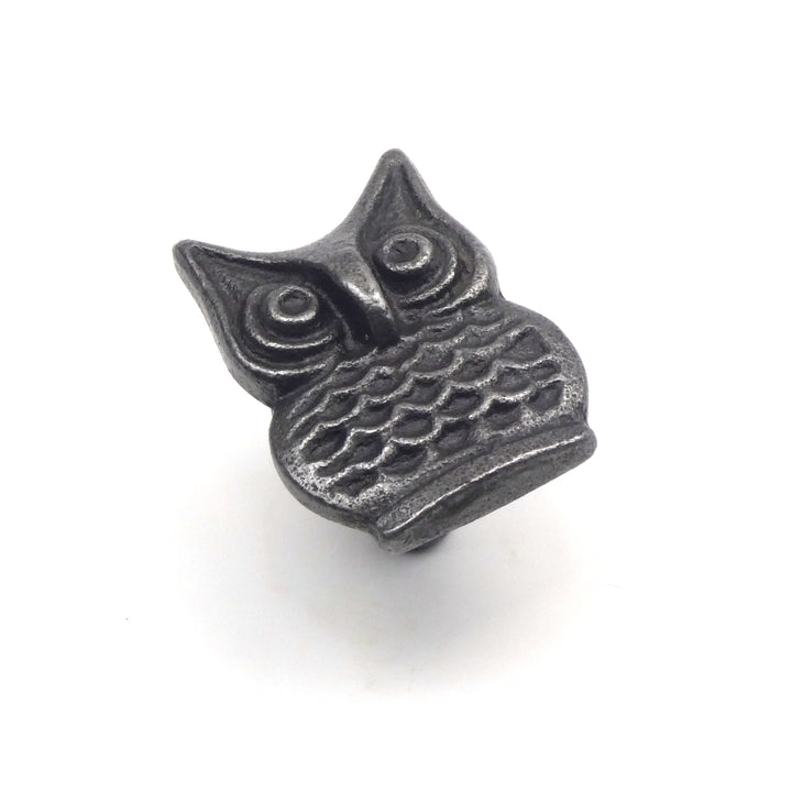 Small Cast Iron Owl Cabinet Knob - Approx 55mm