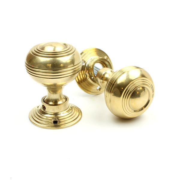 Door Knob Set Circular Rings Solid Brass 50mm