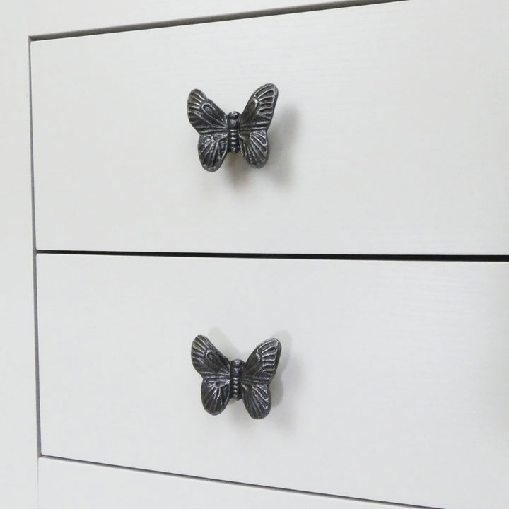 Small Cast Iron Butterfly Cabinet Knob - Approx 55mm