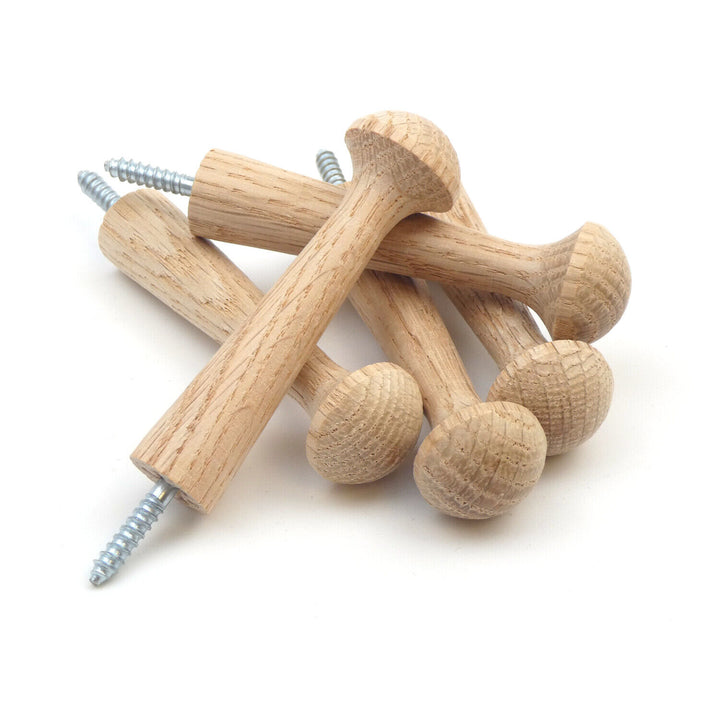 Oak Shaker Peg - Screw in Version 3.5" / 90mm