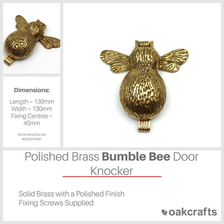 Solid Brass Bumble Bee Door Knocker