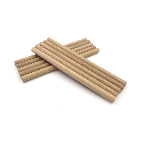 Premium Quality European Oak Dowel 200mm Long (12mm - Pack of 10)