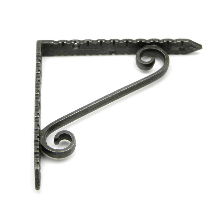 Pair of Antique Cast Iron Simple Scroll Shelf Brackets