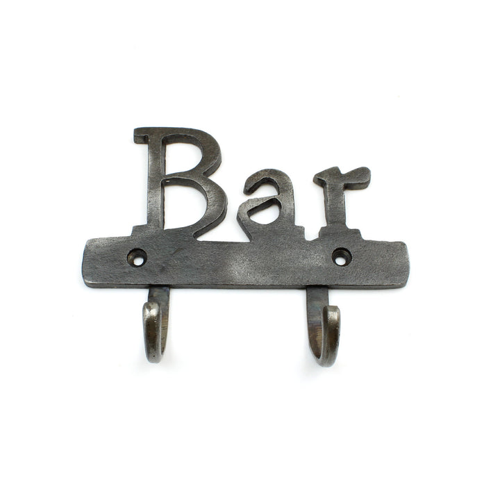 Antique Cast Iron Bar Sign with Twin Hooks
