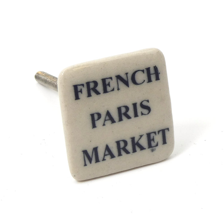 Ceramic Square French Market Cabinet Knob - 36mm Square