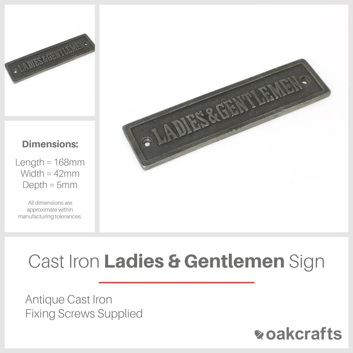 Antique Cast Iron Ladies & Gentlemen Sign | Vintage Decor – Oakcrafts