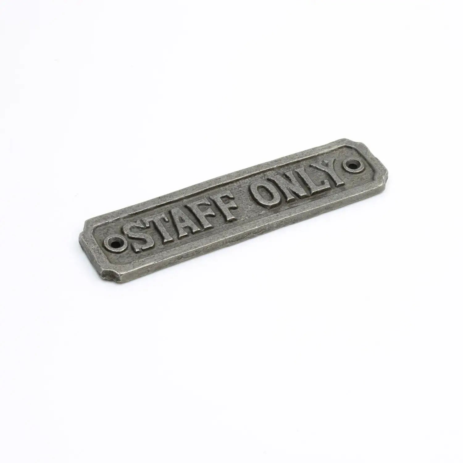 Door Sign - STAFF ONLY Design Antique Cast Iron 150mm x 37mm – Oakcrafts