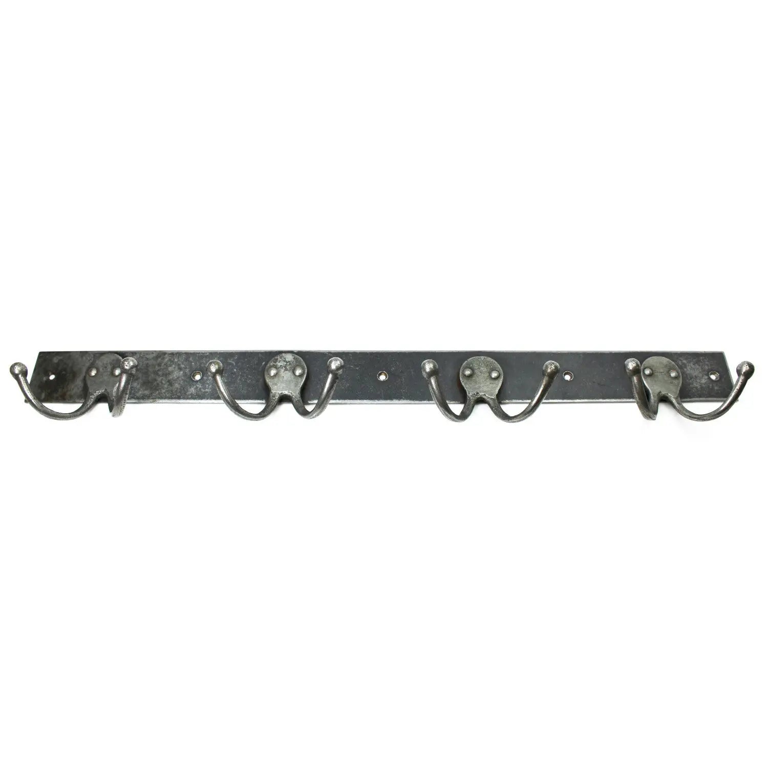 Antique Steel 4 Double Hook Rail - Stylish and Practical – Oakcrafts