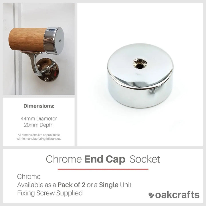 End Cap Socket 44mm for Precision Fit | Premium Quality Chrome – Oakcrafts