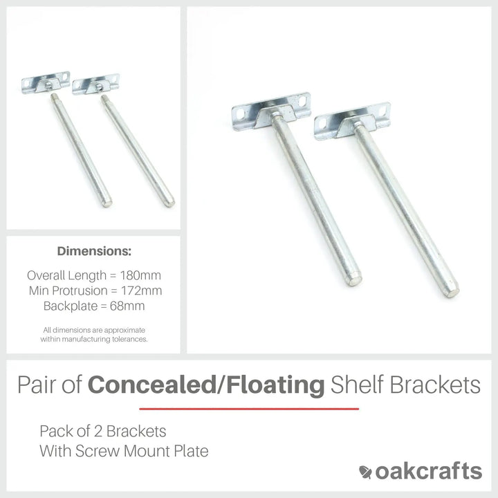 Shelf Shelf Rest Thread Shelf Supports Pair with Concealed Screw Mount Plate – Oakcrafts