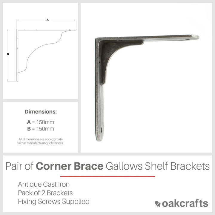 Shelf Brackets - Antique Cast Iron Gallows Style Pair – Oakcrafts