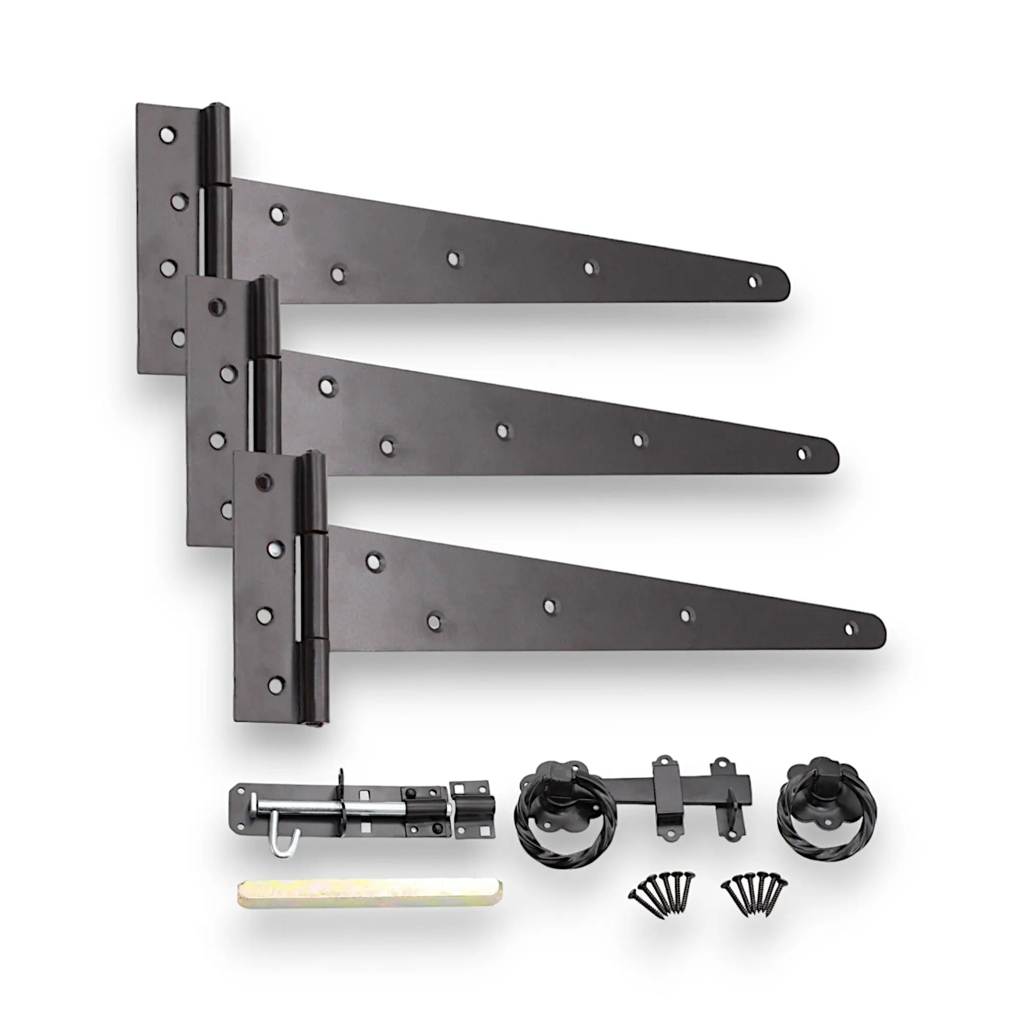 Ring Gate Bit Gate Ironmongery Kit Black – Durable Twist Ring Gate Hardware – Oakcrafts