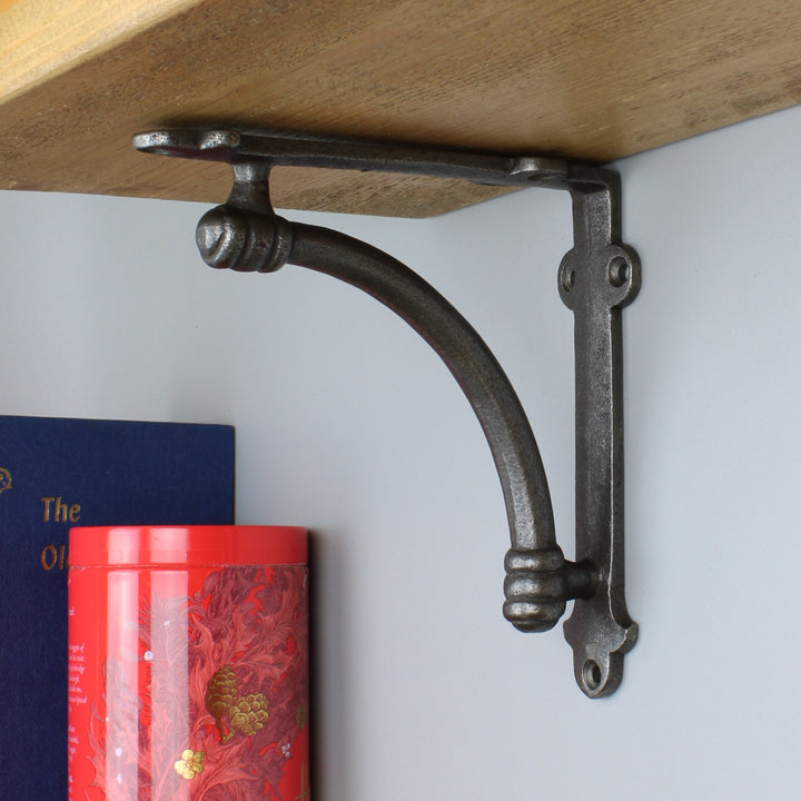 Pair of ALBION Antique Cast Iron Shelf Brackets - 140mm x 140mm