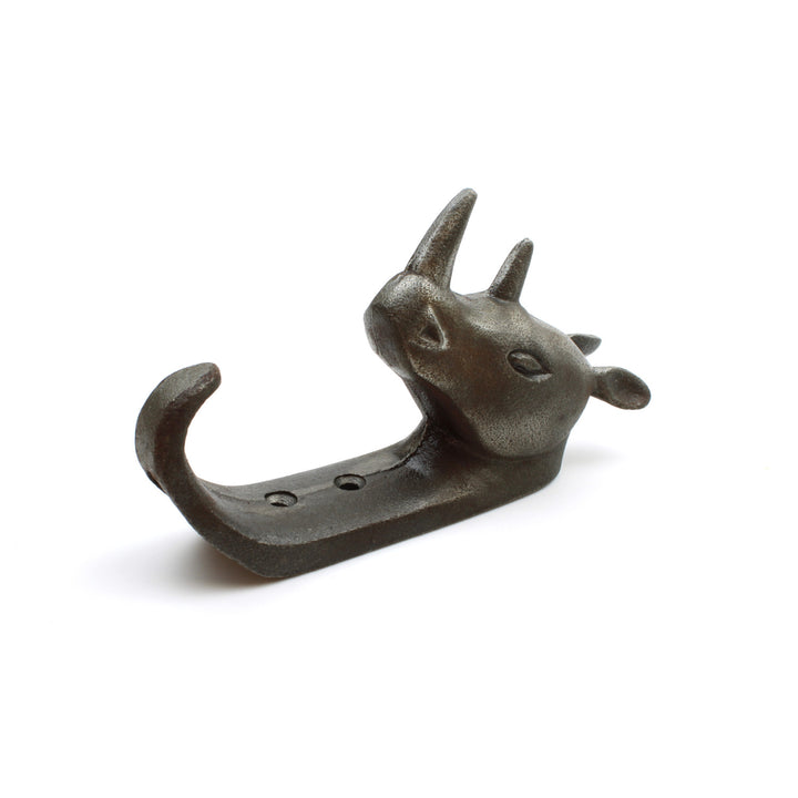 Antique Cast Iron Rhinoceros Single Hook - 125mm