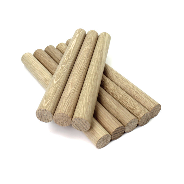 20mm Oak Dowel 200mm Length - Pack of 8 Dowels