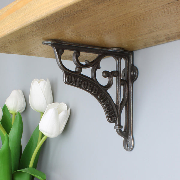 Pair of Antique Cast Iron Oxford Circus Victorian Style Shelf Brackets