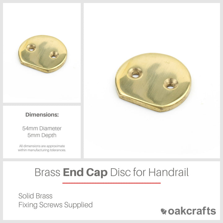 Solid Brass End Cap Disc 54mm