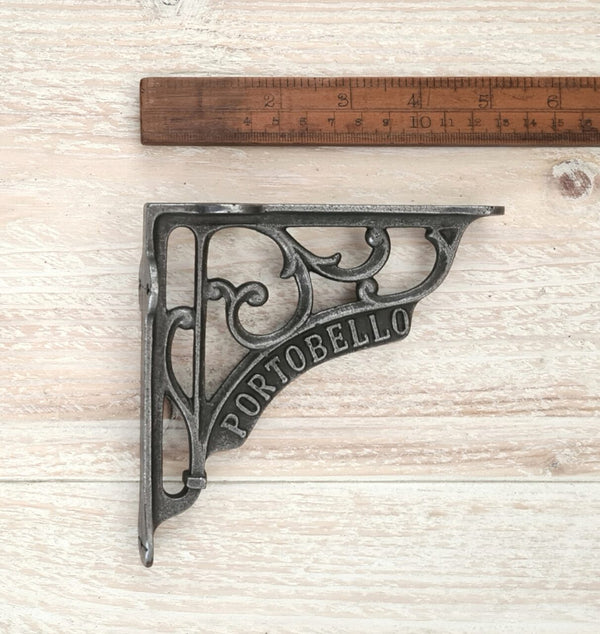 Pair of Antique Cast Iron Heritage Portobello Shelf Brackets - 125mm x 125mm