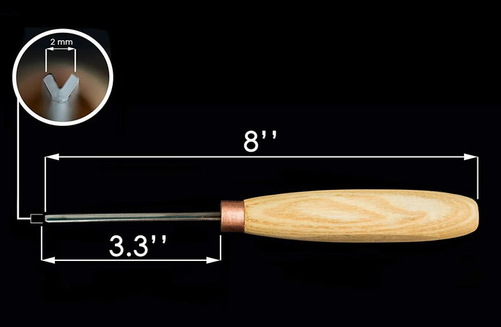 Beavercraft Compact straight V-profile chisel. Sweep №12 - K12/02