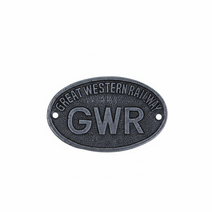 Antique Cast Iron GWR Oval Plaque - 85mm x 50mm