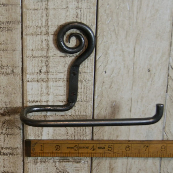 Hand Forged Beeswax Curly Tail Toilet Roll Holder - 180mm