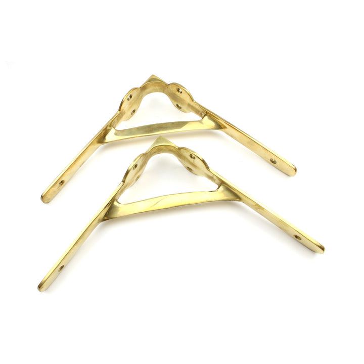 Pair of Solid Brass Gallows Style Shelf Brackets
