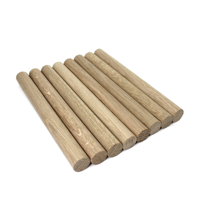 20mm Oak Dowel 200mm Length - Pack of 8 Dowels