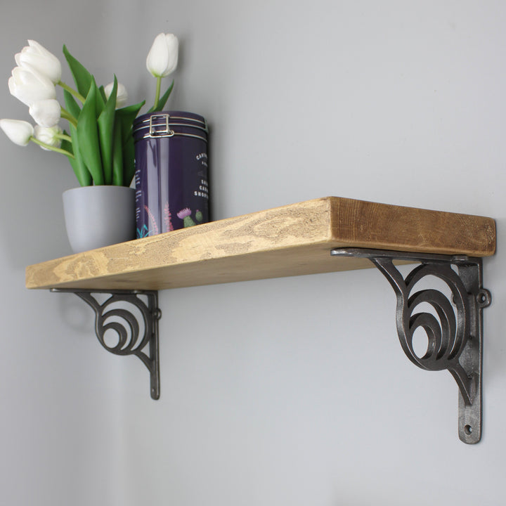 Shelf Kit with Cast Iron Lunar Shelf Brackets and 180mm Shelf