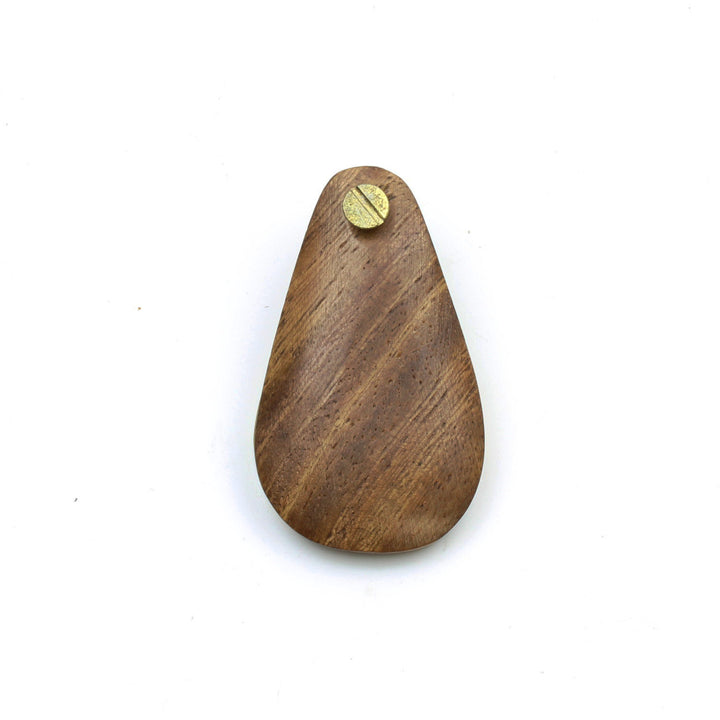 Peardrop Design Escutcheon with Cover in Teak and Brass